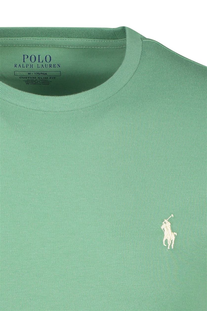 Polo Ralph lauren t-shirt groen ronde hals effen 100% katoen