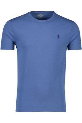 Polo Ralph Lauren Polo Ralph lauren t-shirt blauw ronde hals Custom Slim Fit effen katoen
