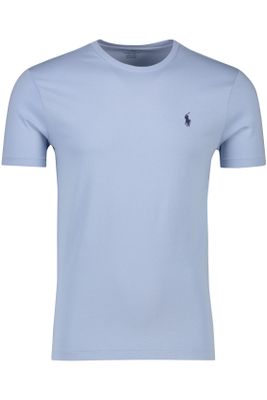Polo Ralph Lauren Polo Ralph lauren t-shirt lichtblauw ronde hals Custom Slim Fit effen katoen 100%