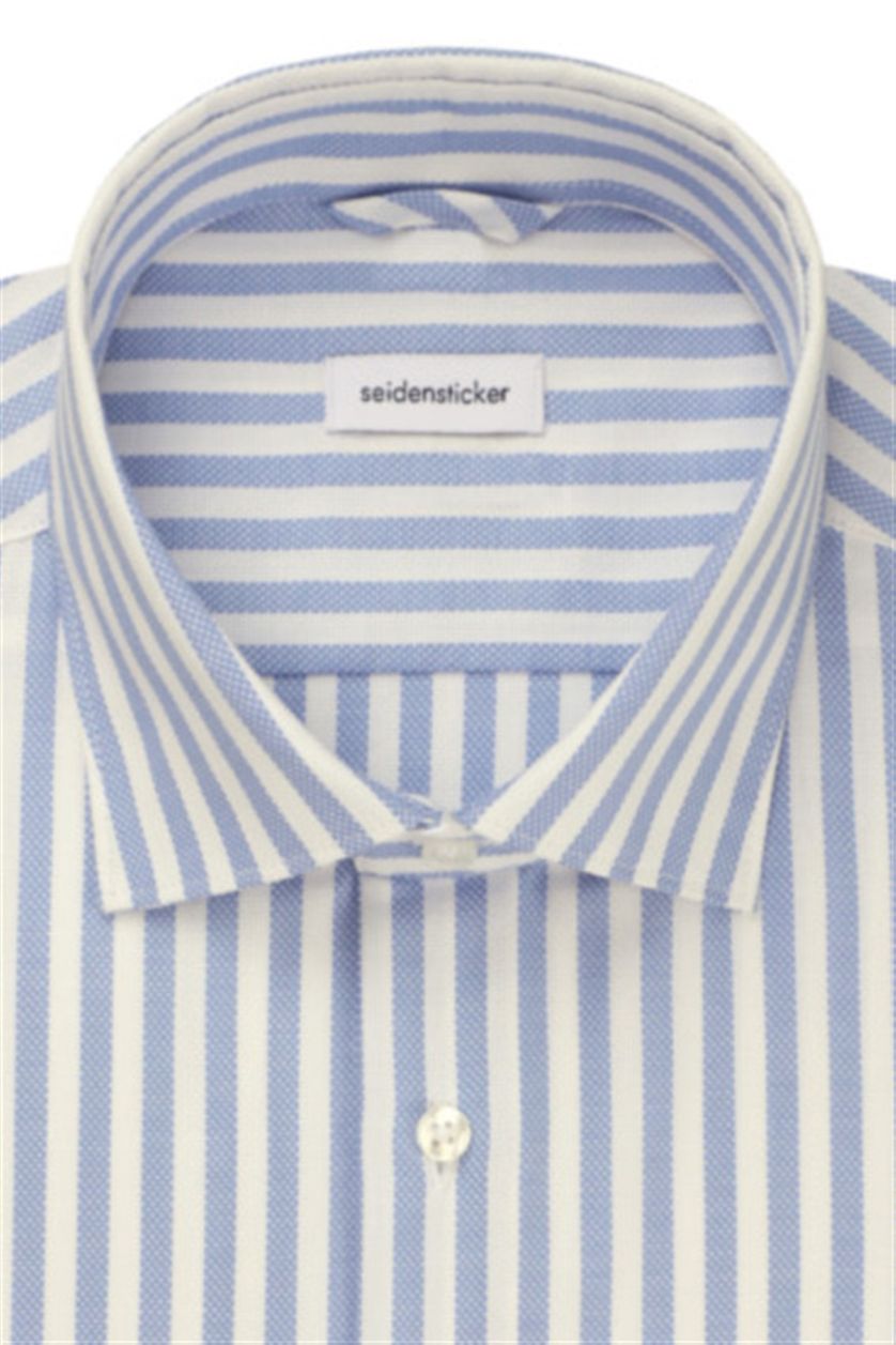 Seidensticker business overhemd Regular Fit lichtblauw wit strepen katoen