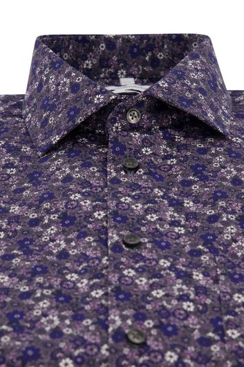 Seidensticker business overhemd Regular Fit paars geprint 100% katoen