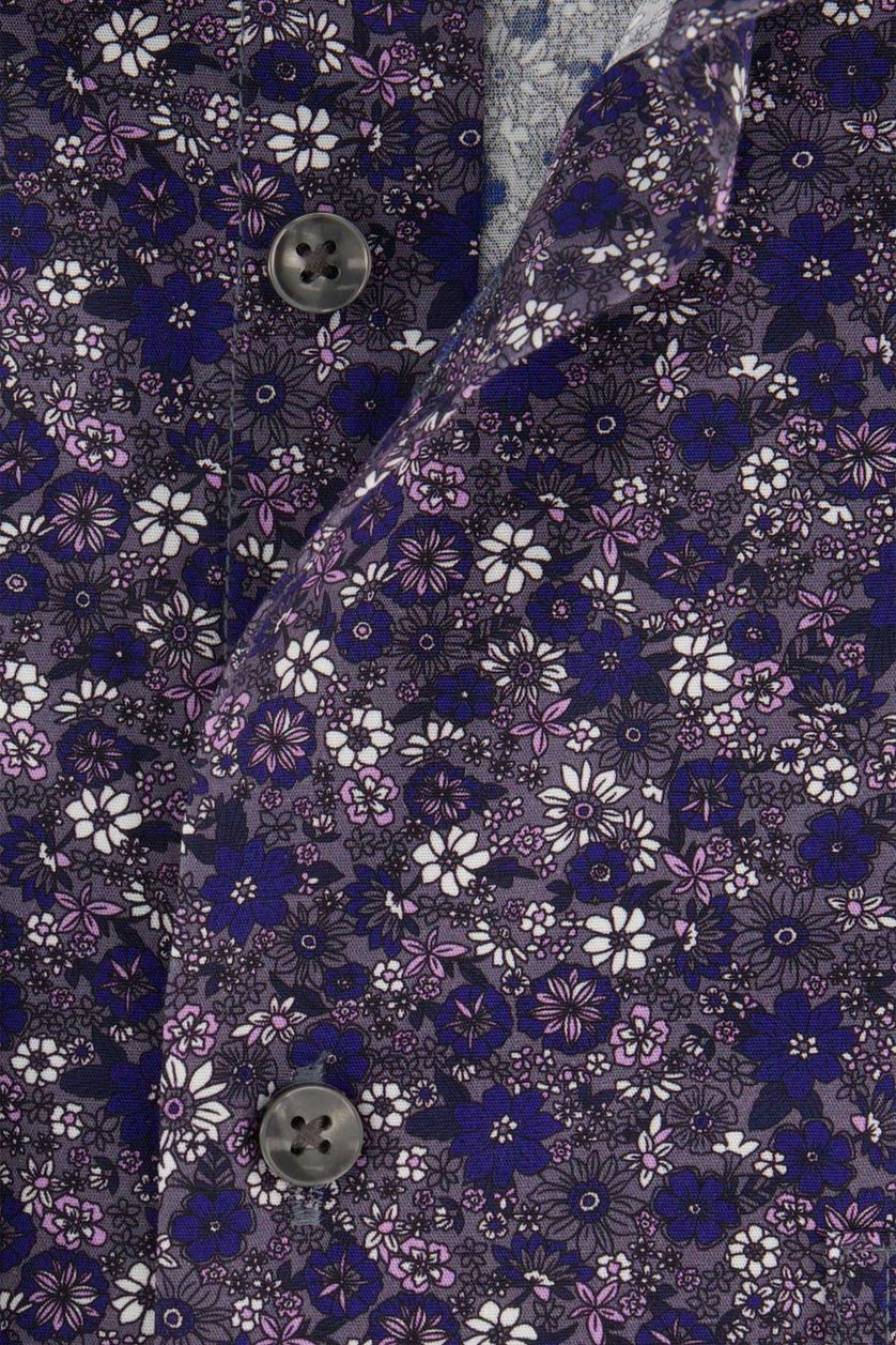 Seidensticker business overhemd Regular Fit paars geprint katoen met borstzak