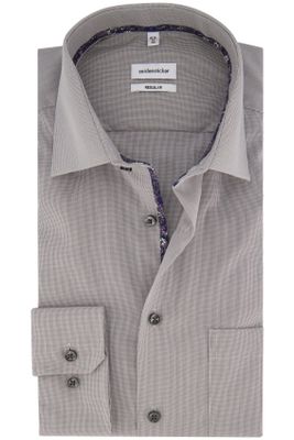 Seidensticker Seidensticker business overhemd Regular normale fit grijs geruit katoen