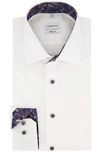 Seidensticker business overhemd Regular Fit wit effen katoen met borstzak