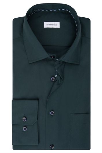 Seidensticker business overhemd normale fit groen effen katoen