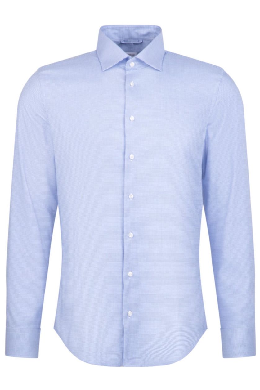 Seidensticker business overhemd slim fit lichtblauw effen 100% katoen