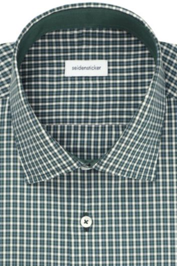 Seidensticker business overhemd Shaped slim fit groen geruit katoen
