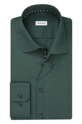 Seidensticker Seidensticker business overhemd Shaped slim fit groen effen katoen
