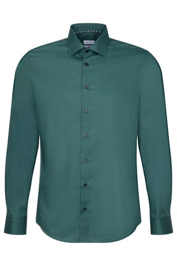Seidensticker business overhemd Shaped slim fit groen effen katoen
