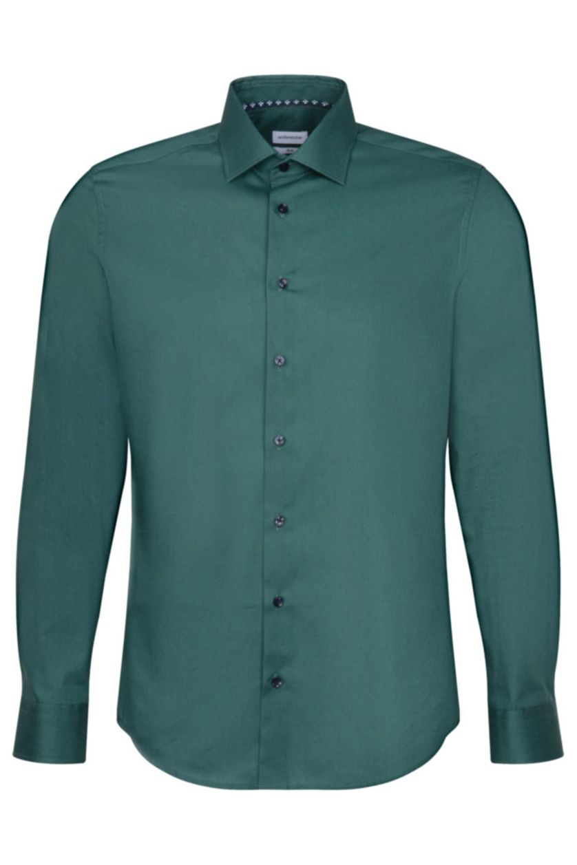 Seidensticker business overhemd slim fit groen effen 100% katoen