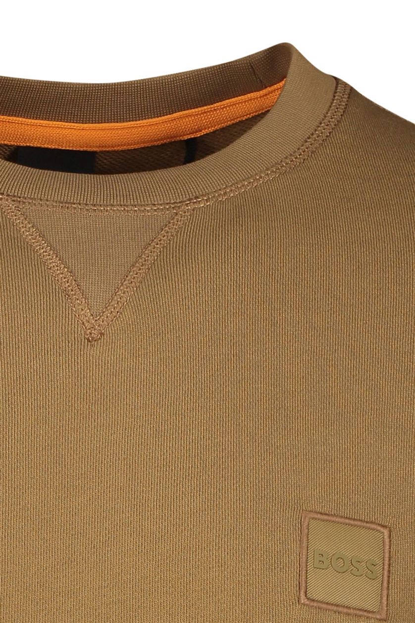 Bruine Hugo Boss sweater ronde hals katoen