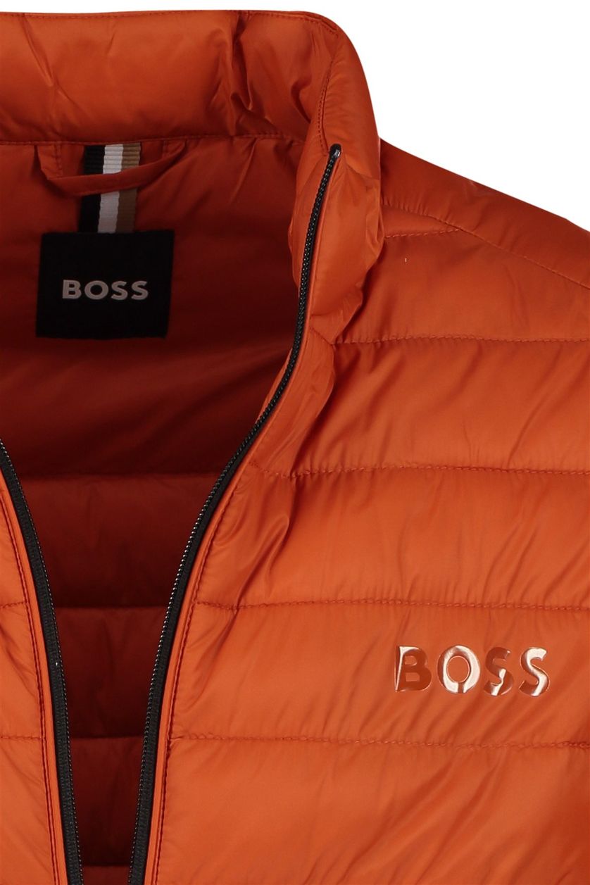 Hugo Boss Black Calanos gewatteerde tussenjas oranje effen rits normale fit 