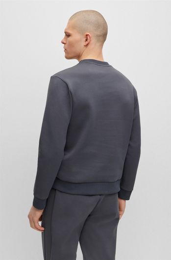 Hugo Boss sweater ronde hals grijs geprint katoen