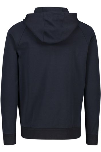 Hugo Boss vest hoodie donkerblauw rits effen katoen