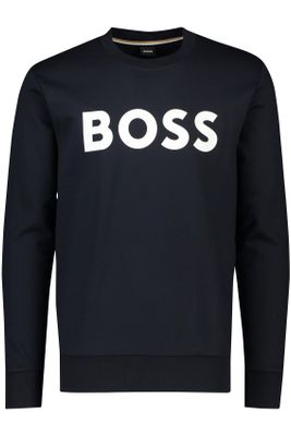 Hugo Boss Hugo Boss Black sweater ronde hals donkerblauw geprint 100% katoen Soleri O2