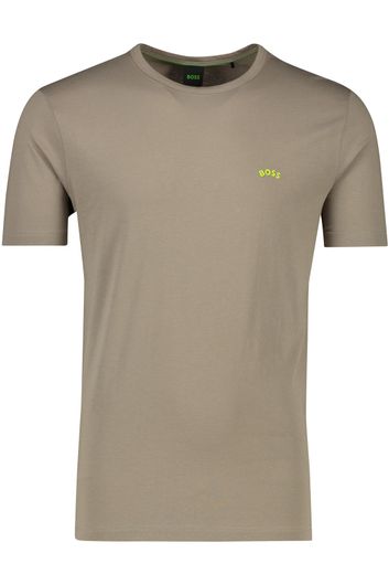 Hugo Boss Green t-shirt ronde hals bruin tee curved