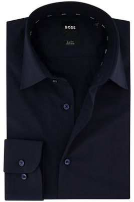 Hugo Boss H-HANK Hugo Boss Black overhemd slim fit donkerblauw effen katoen