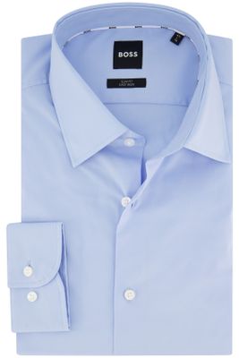 Hugo Boss Hugo Boss overhemd mouwlengte 7 slim fit lichtblauw effen katoen