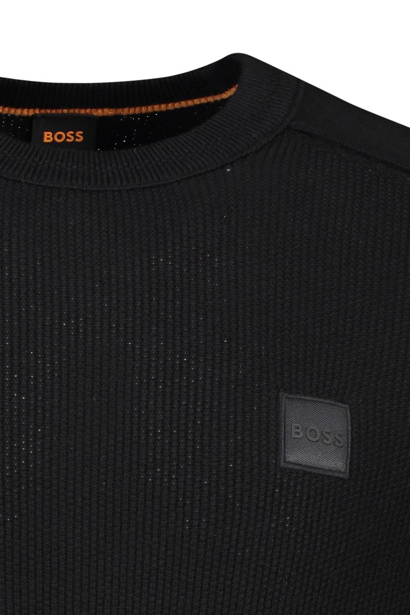 Hugo Boss trui ronde hals zwart katoen
