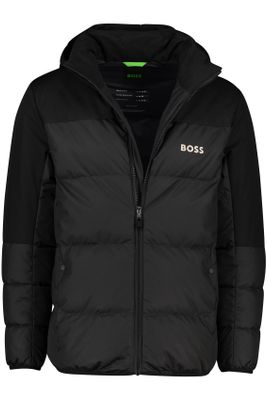 Hugo Boss Hugo Boss Green winterjas zwart effen rits normale fit hamar1 