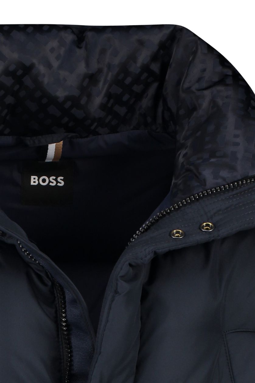 Hugo Boss winterjas donkerblauw gewatteerd normale fit 