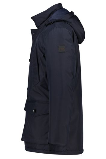 Hugo Boss normale fit winterjas donkerblauw 