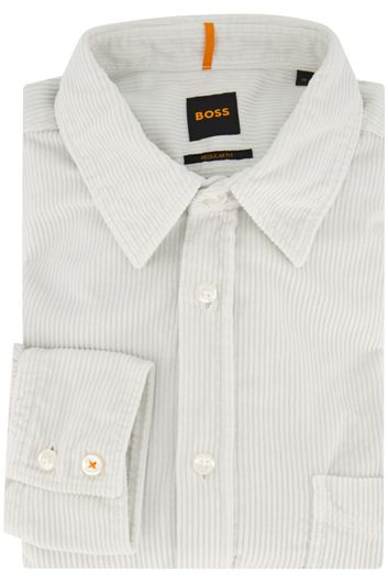 Hugo Boss casual overhemd wijde fit wit effen katoen