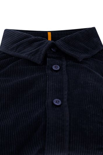 Hugo Boss casual overhemd wijde fit donkerblauw effen katoen