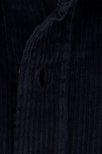 Hugo Boss casual overhemd wijde fit donkerblauw effen katoen