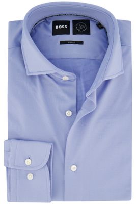 Hugo Boss Zakelijk overhemd Hugo Boss slim fit blauw effen wide spread
