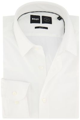 Hugo Boss Slim fit Hugo Boss overhemd wit effen zakelijk semi wide spread