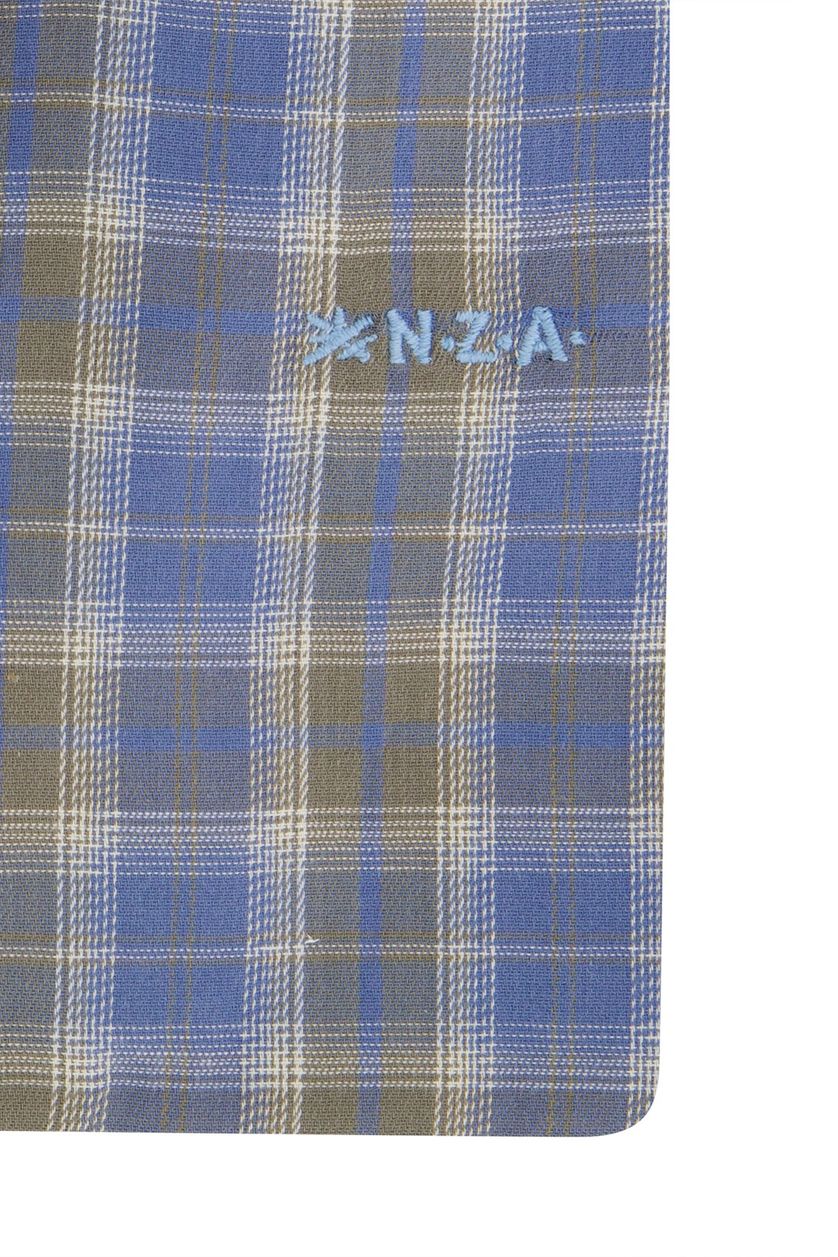 NZA Waitati overhemd normale fit blauw geruit katoen