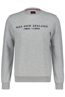 New Zealand New Zealand sweater Shallow ronde hals grijs effen 