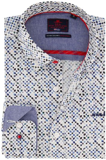 New Zealand Whistler overhemd normale fit wit geprint katoen