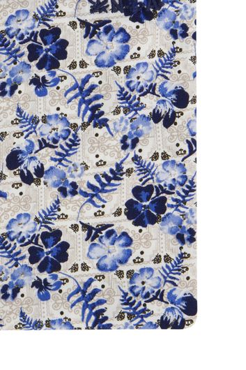 NZA overhemd casual Charwell beige blauw bloemen print