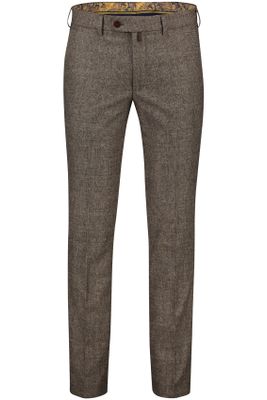 Meyer Meyer pantalon Bonn bruin geruit wol normale fit