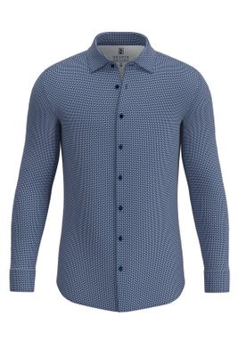 Desoto business overhemd Desoto slim fit donkerblauw geprint katoen