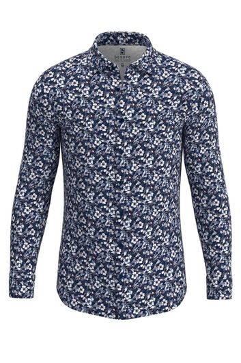 Destoto overhemd slim fit navy bloemenprint