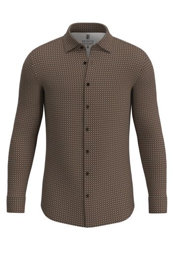 Desoto overhemd bruin geprint
