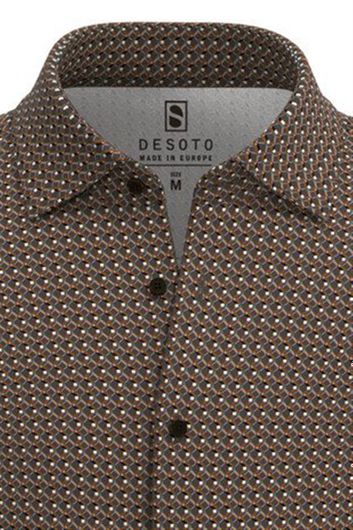 Desoto overhemd bruin geprint