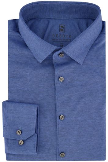 Blauwe Desoto overhemd katoen