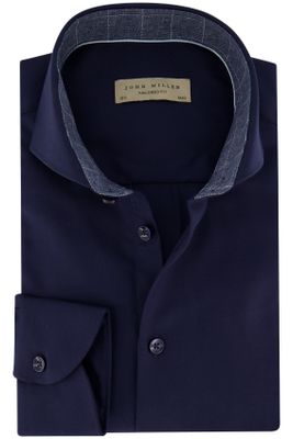 John Miller overhemd John Miller business normale fit donkerblauw effen katoen