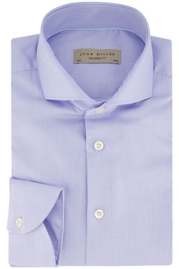 John Miller business overhemd Tailored Fit normale fit lichtblauw geprint katoen