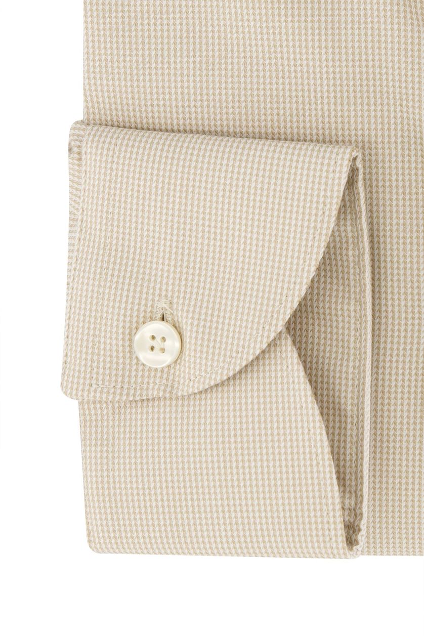 John Miller business overhemd Tailored Fit normale fit geprint beige