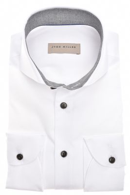 John Miller John Miller business overhemd Tailored Fit normale fit wit effen katoen stretch