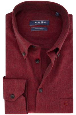 Ledub Ledub business overhemd Modern Fit New normale fit rood effen katoen