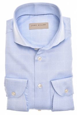 John Miller John Miller overhemd mouwlengte 7 normale fit katoen lichtblauw effen