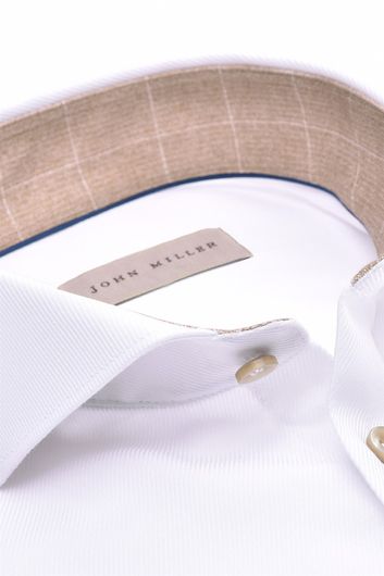John Miller overhemd mouwlengte 7 normale fit wit effen katoen
