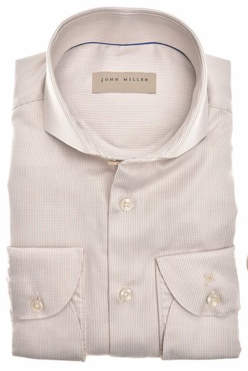 John Miller overhemd beige mouwlengte 7
