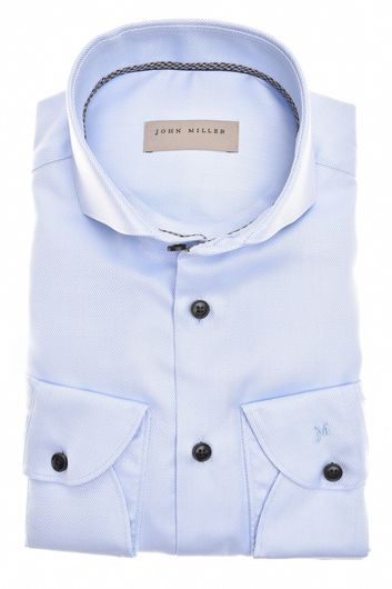 John Miller overhemd zakelijk mouwlengte 7 normale fit lichtblauw effen katoen